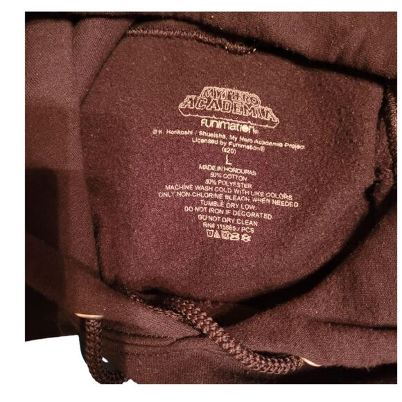 My Hero Academia - Pullover Hoodie - Todoroki Box Kanji sleeves size Large - Picture 4 of 7